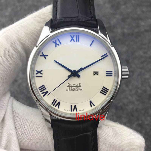 Rome Number Luxury Brand Automatic Watch Steel Mens Leather Strap Glass Back Business Men's Wristwatch Dress Casual women's fashion Watches