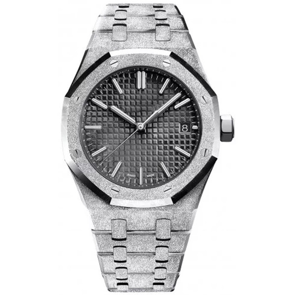 16 colors Diamonds automatic Royal Frosted black Dial Oak mens 18k Watch white gold-tone hands Fixed bezel 42mm glide mens luxury watch