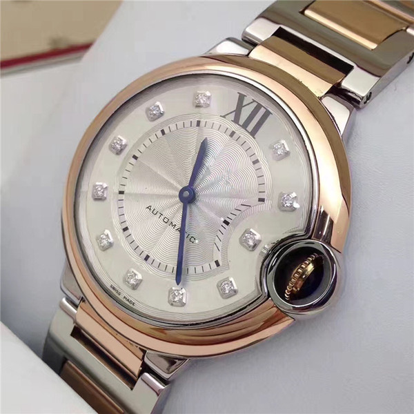 Top Quality W3BB0007 Women's White Dial Automatic Mechanical Rose Gold Stainless Steel Case Watch 36MM