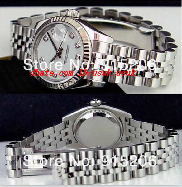 Top Quality Luxury Watches 2017 Ladies 18k White Diamond 179174 Automatic Women's Sport Wrist White Mother Of Pearl Have