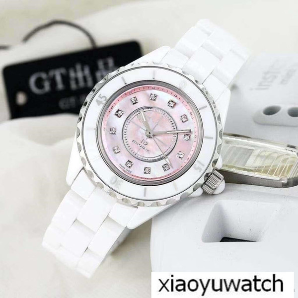 GT 2018 luxury ladies watch, diamond watch ceramic diamond scale, imported automatic mechanical movement 33 mm fine watch