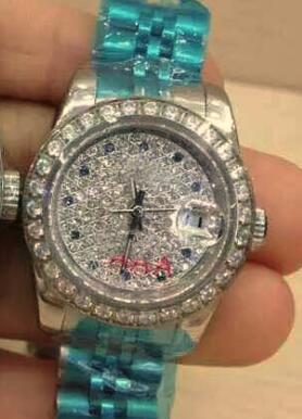 Luxury Brand Women Automatic Mechanical Watch Stainless Steel Date Face President Diamond Dial Bezel Womens Fashion Wristwatches For Lady