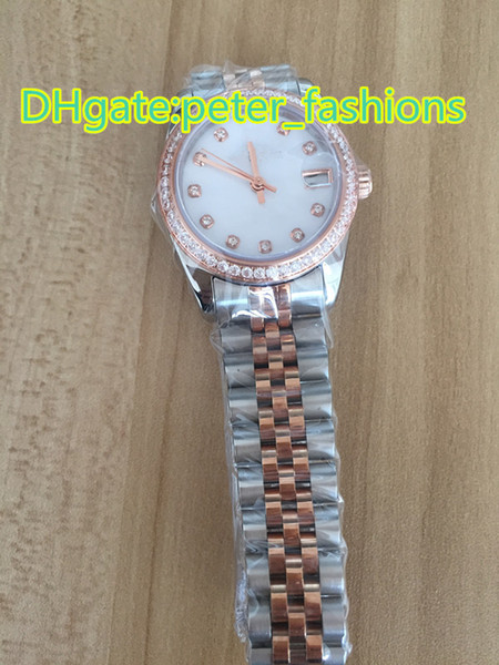 Luxury brand luxury women watches stainless steel watchband between rose gold diamond watch fashion dimonds watches mechanical watches