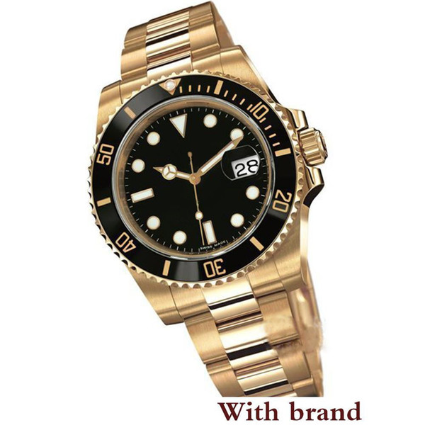 18K Gold DAYDATE Stainless automatic movement sapphare black face watch mens wristwatch free shipping
