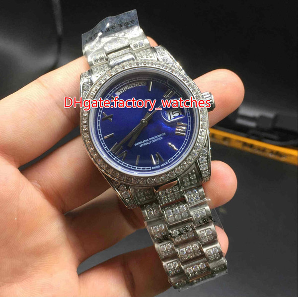 Lady fashion Diamond Watch Brand Auto Mechanical Watch, full Diamond Watch Stainless Steel Silver Shell, Size 36MM