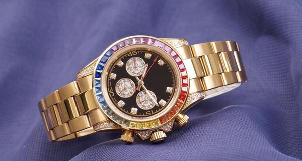 Designer Watches Women Diamond Automatic Watch Colorful Rhinestone Self-wind Watches Gold Wristwatch Top Luxury Brand free shipping
