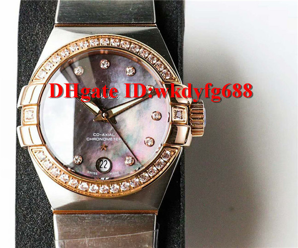 OE factory Top version new Luxury women watch 8520 Automatic SUS316 Steel 18k gold Diamond Brzel Mother of pearl dial Sapphire Crystal
