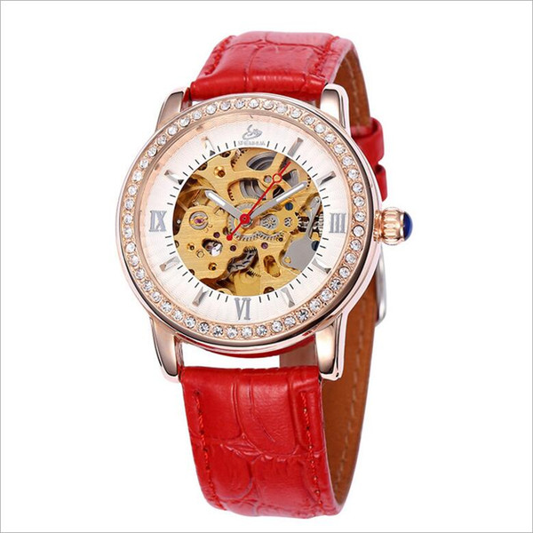 New watch hot ladies belt fashion watch high-grade diamond-studded automatic mechanical women's watch wholesale and retail