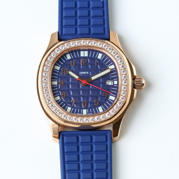 AQUANAUT 5067A Best Quality Diamond Watch Quartz Movement Waterproof Luxury Watch AAA Woman Rubber Strap 35mm 316 Stainless Steel