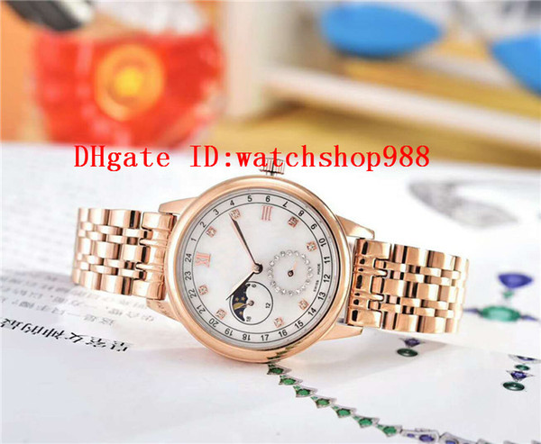 Luxury Ladies watch watch top Japan Automatic Movement 316L Steel Case Hardlex Moonphase Leather strap Steel Bracelet