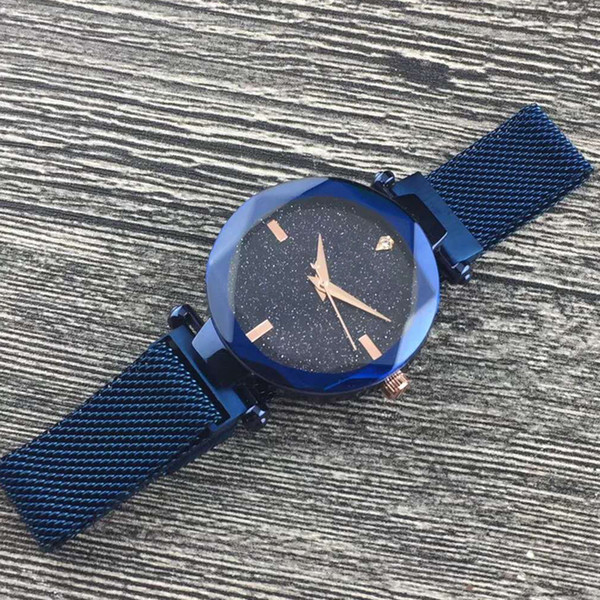 Hot Sale Purple/Blue/Black/Gold/Brown Magnetic Women Watch Fashion Luxury Steel Famous Design Watch With Starry sky Dial good quality