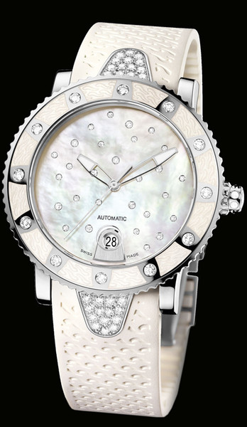 Top quality Luxury watch WHITE Dial Stainless Steel Automatic movement women wrist watch lady Watches UN05