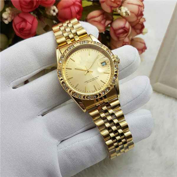 Hot Luxury brand watch Diamond of Watch Case calendar High Quality Automatic Movement Original Folding Buckle Stainless Ste Women watch