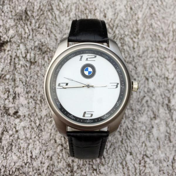 Fashion Brand Popular Car Logo men's Leather strap quartz wrist watch BM02