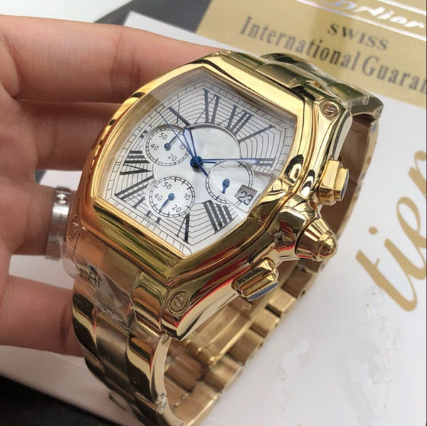 gold AAA Chronograph cheap date sport quartz High quality wholesale luxury fashion men watch brand new Stainless steel mens watches