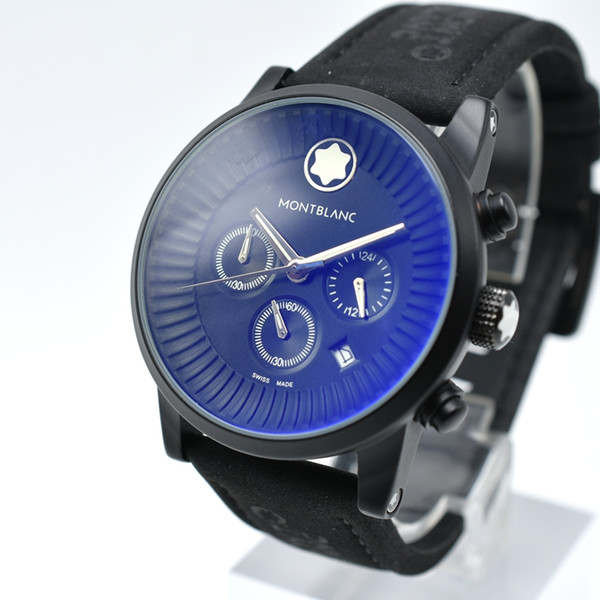 New style casual sport men AAA brand chronograph quartz military leather wrist watch best quality analog men dress watch wholesale men gifts
