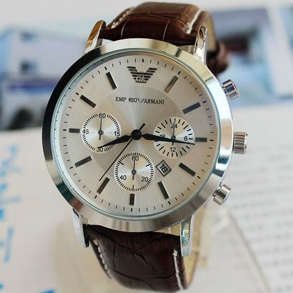 Mens Watches Top Brand Luxury Military Watch Man Leather Casual wristwatch Famous brand quartz watch male clock Fashion sports watches