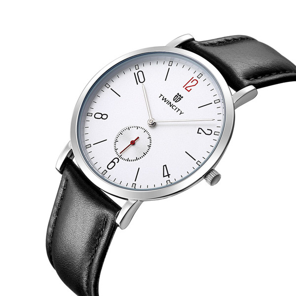 BRW TWINCITY brand ultra thin Men Quartz Watch Slim Casual Wristwatch Business Analog women Quartz Watch Men's Relojes Hombre