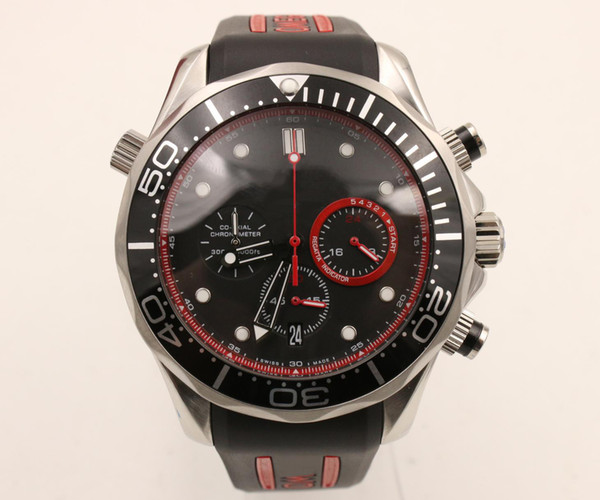 2018 Hot seller Professional Master Mens Watch Planet Ocean Si14 Quartz Movement Chronograph Rubber Strap Men Watches