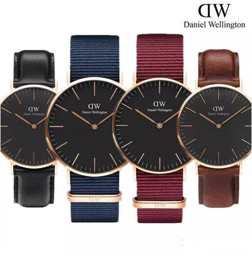 New 40mm mens Daniel Wellington dw watches men luxury brand watch women 36mm fashion Quartz watch Waterproof leather blue nylon belt watch