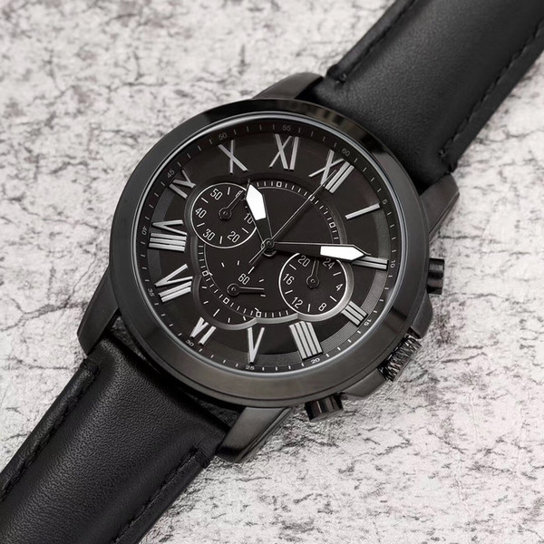 USA luxury brand FS mens watches genuine leather strap Chronograph watch high quality all dial work designer watches FS5068 casual men watch