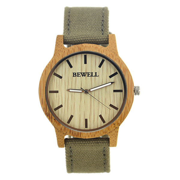 High Quality Casual Wristwatch Men Watch Men Wooden Quartz canvas Watch with Bangle Natural Wood Watches Hot sell ZS-W134A