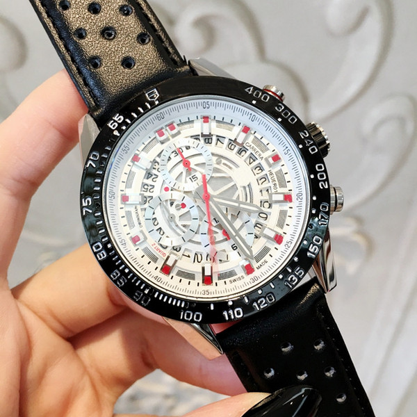 Japan Moveme Man Quartz watch High quality genuine leathe calendar watch gold silver Wristwatch Life Luxury design male Popular sports clock