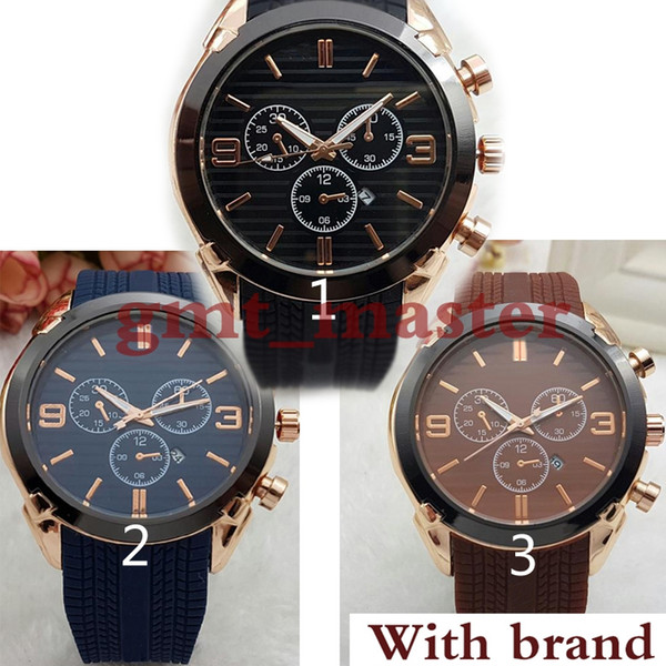 New high quality 45mm military sport style large men watches 2018 luxury brand fashion designer black dial unique silicone big male clock