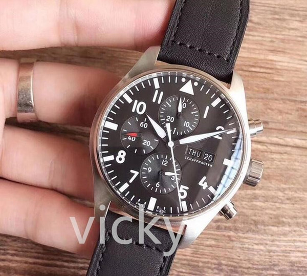 Mens Superlative ZF factory ETA 7750 43mm Airplane 316L stainless Bracelet Swiss Movement Automatic Mens Racing Coffee noodles Watche