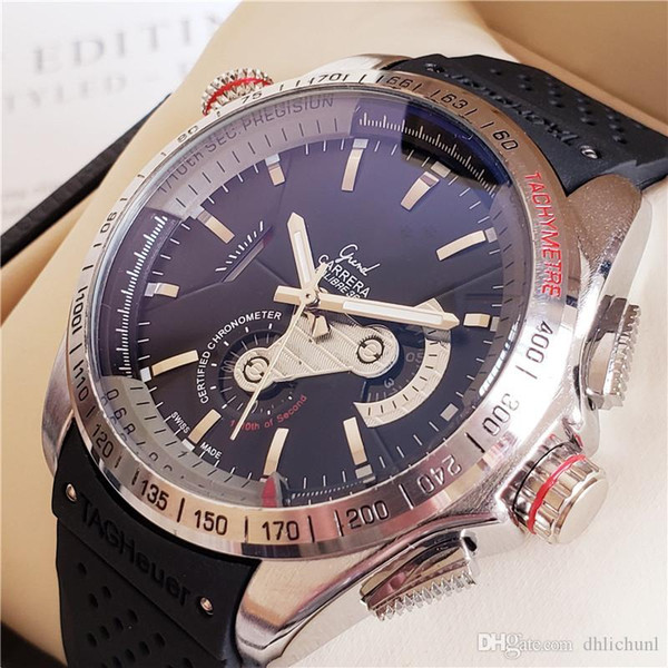 Famous Mechanical Automatic Watches Certified Chronometer TAG Grand Carrera CAUBRE 36 tachymeter Relógios de luxo Gift 43mm swiss Made Relog