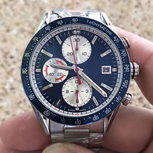 2018New Luxuries Watches for Men Japan Quartz With Daydate Casual Man Watch Full of Stainless Steel WristWatch Montre De Luxe