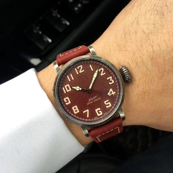TOP fashion flying men's watch miyota 8215 automatic mechanical sapphire Swiss shell table belt pin buckle 41.5mm luminous fashion brand