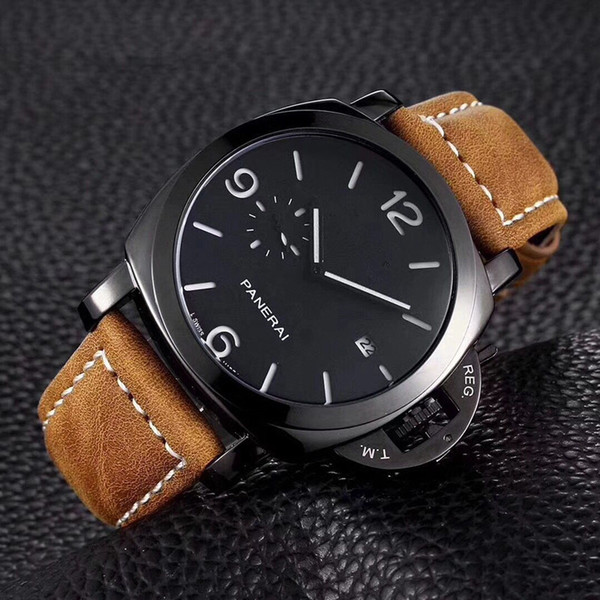 New Casual Men's Watch Two Needles And A Half With Leather Fashion Calendar Quartz Watch Male