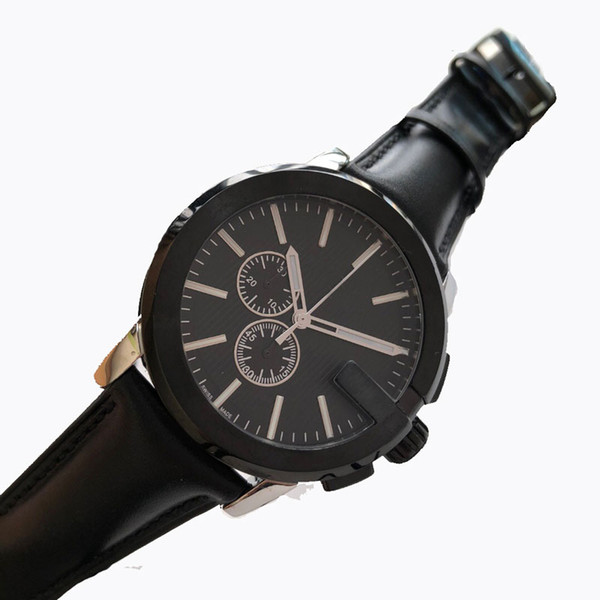 Origin Brand ICCUG CHRONO A+++ top quality multifunction Movement Watches men's leather quartz luxury watches diameter 41mm casual fashion
