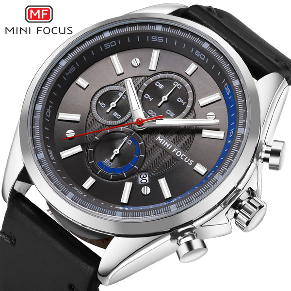 MINI FOCUS Quartz Watches Men Casual Military Chronograph Calendar Luxury Watch