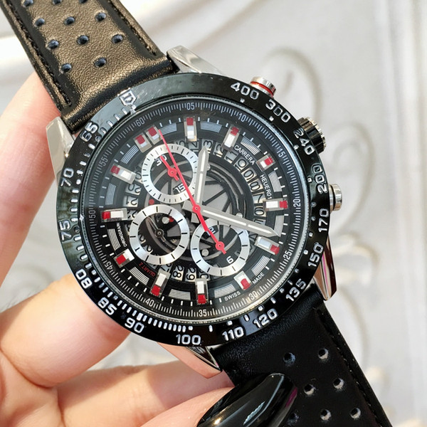 Japan Moveme Man Quartz watch High quality genuine leathe calendar watch gold silver Wristwatch Life Luxury design male Popular sports clock
