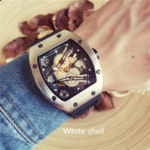 AAA+ men's luxury watch of top brand men's fashion personality wine barrel shape skeleton watch Montres hommes