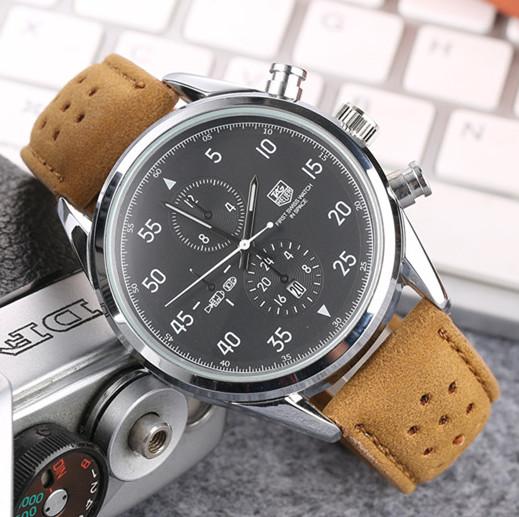 relogio masculino Famous Mens Watches Top Brand Luxury Fashion Business designer Quartz Watch Men Sport Leather Strap Wristwatch Male