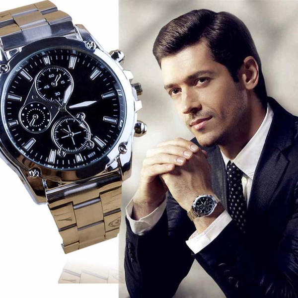 Perfect Gift waterproof mens watches top brand luxury Business watch men Stainless Steel Band Machinery Quartz Watch Mmay26 H0