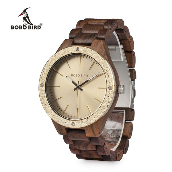 BOBO BIRD Wooden Men Watches erkek kol saati Quartz Handmade Unique Casual Wristwatches Gifts Timepieces Drop Shipping V-P05