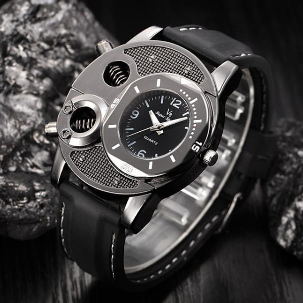 Men's wrist watch leisure sport quartz fashionable dress silica gel watch large dial quartz watch man