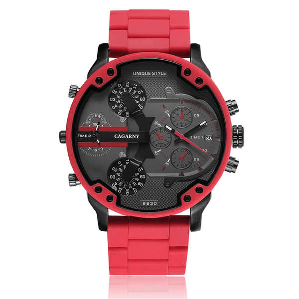 Men's Watch Red Dial DZ 7370 Business Casual Sports Quartz Military Luxury Brand Watch