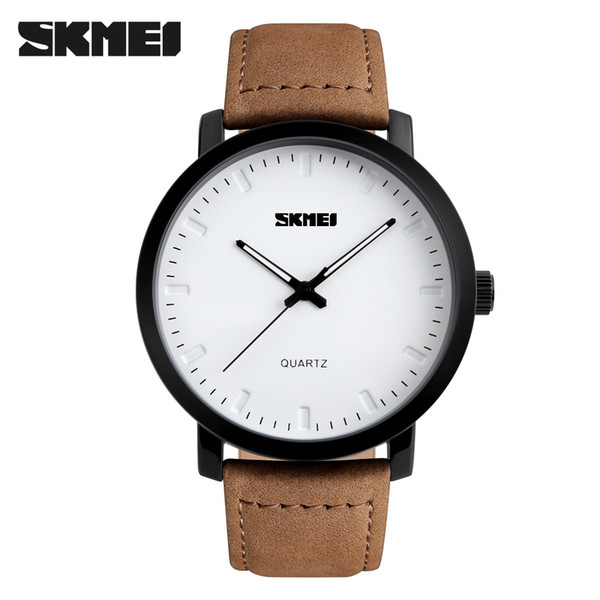 SKMEI Men's Dress Quartz Watches Top Brand Luxury Leather Brand Waterproof Wristwatches Relogio Masculino High Quality Men Fashion Watch