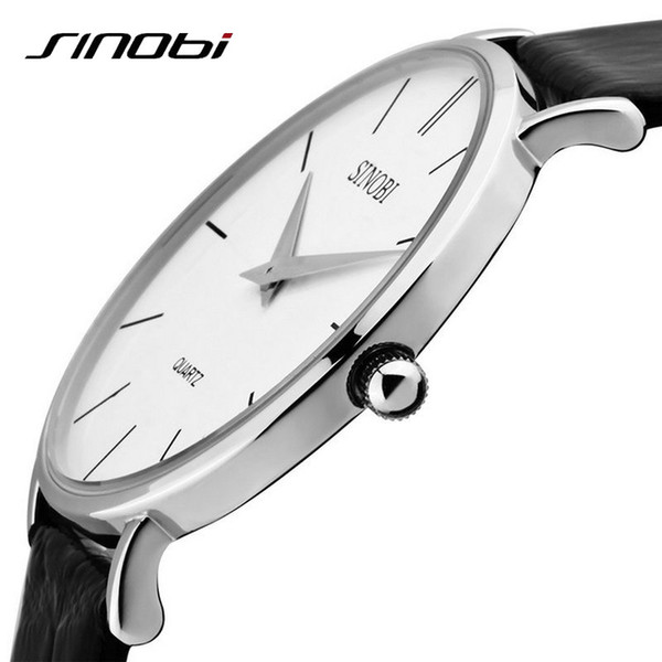 Super slim Quartz Casual Wristwatch Business JAPAN SINOBI Brand Leather Analog Quartz Watch Men's Fashion relojes hombre Y1892107