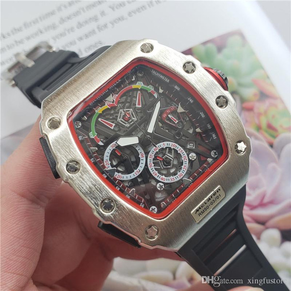 famous brand men's luxury watch fashion personality barrel shape skeleton watch quartz stopwatch monterey hommes orologio