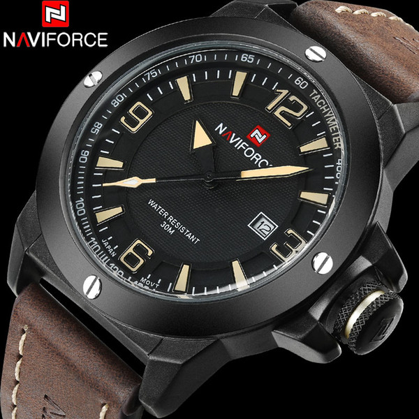 NAVIFORCE China Top Brand Mobile Fashion Casual Business Watch Men's 30M Waterproof Leather Strap Military Watch Men's Clock Relogio Masculi