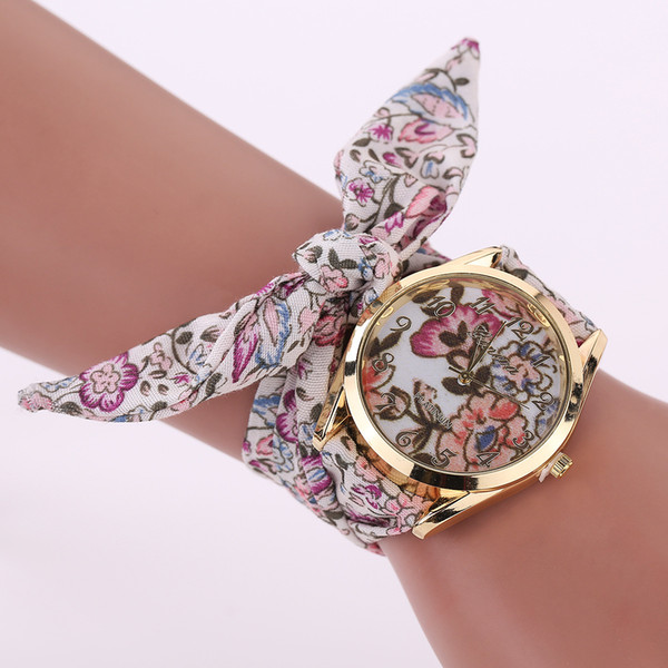 Innovative fashion cloth with decorative dial small floral ladies watch