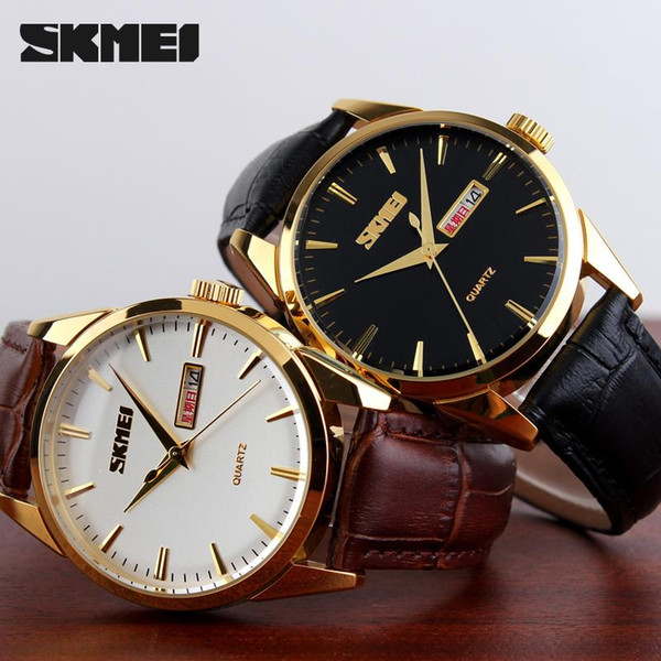 Skmei Brand Men's Luxury Quartz Watch Casual Waterproof Dress Wristwatches Fashion With Calendar Business Watches 9073