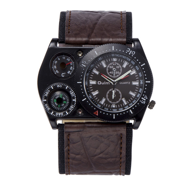 Personality large dial men's watch gift multi-function compass thermometer clock bracelet