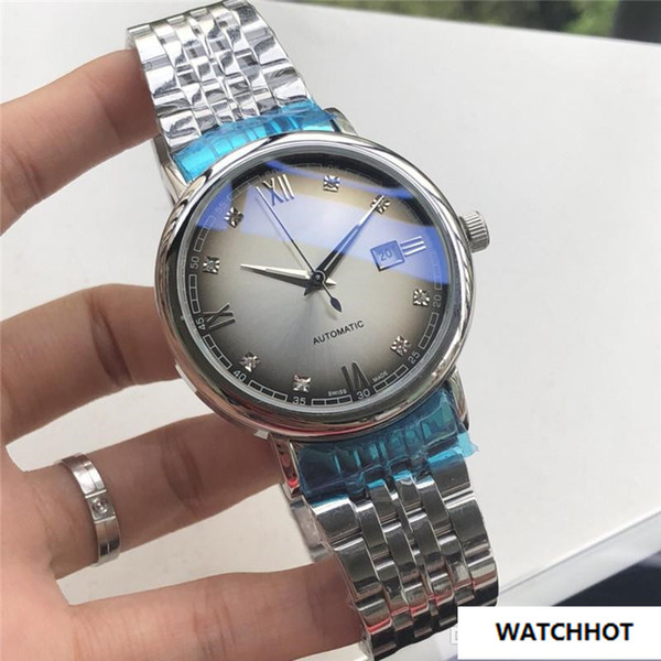 Men's Watches 316L Stainless Steel 42mm Case Gray Dial Butterfly Bracelet Automatic Movement Luxury Fashion Mens WristWatches L28